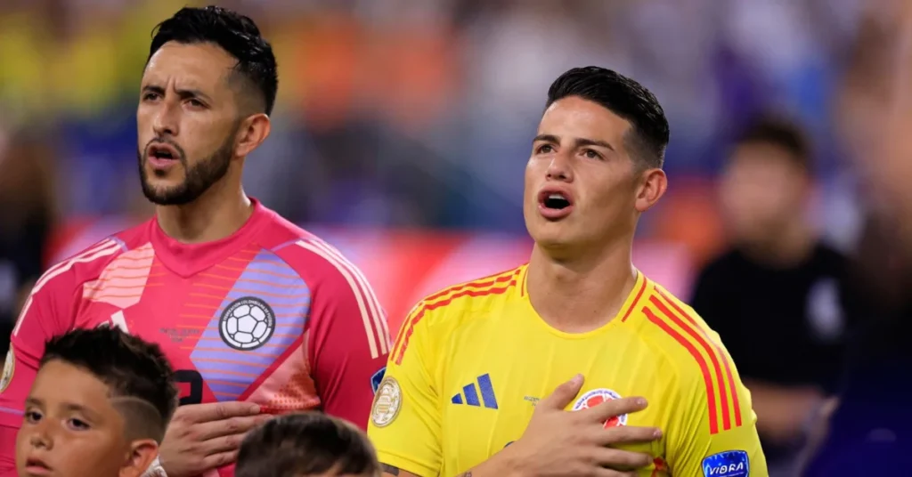 James Rodriguez sings the national anthem Colombia national football team news